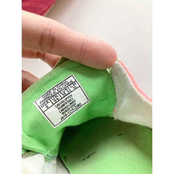 Kids' POLO RALPH LAUREN Neon Pink Orange Embroidered Logo Sneakers, Size 25.5/9 - Picture 10 of 11